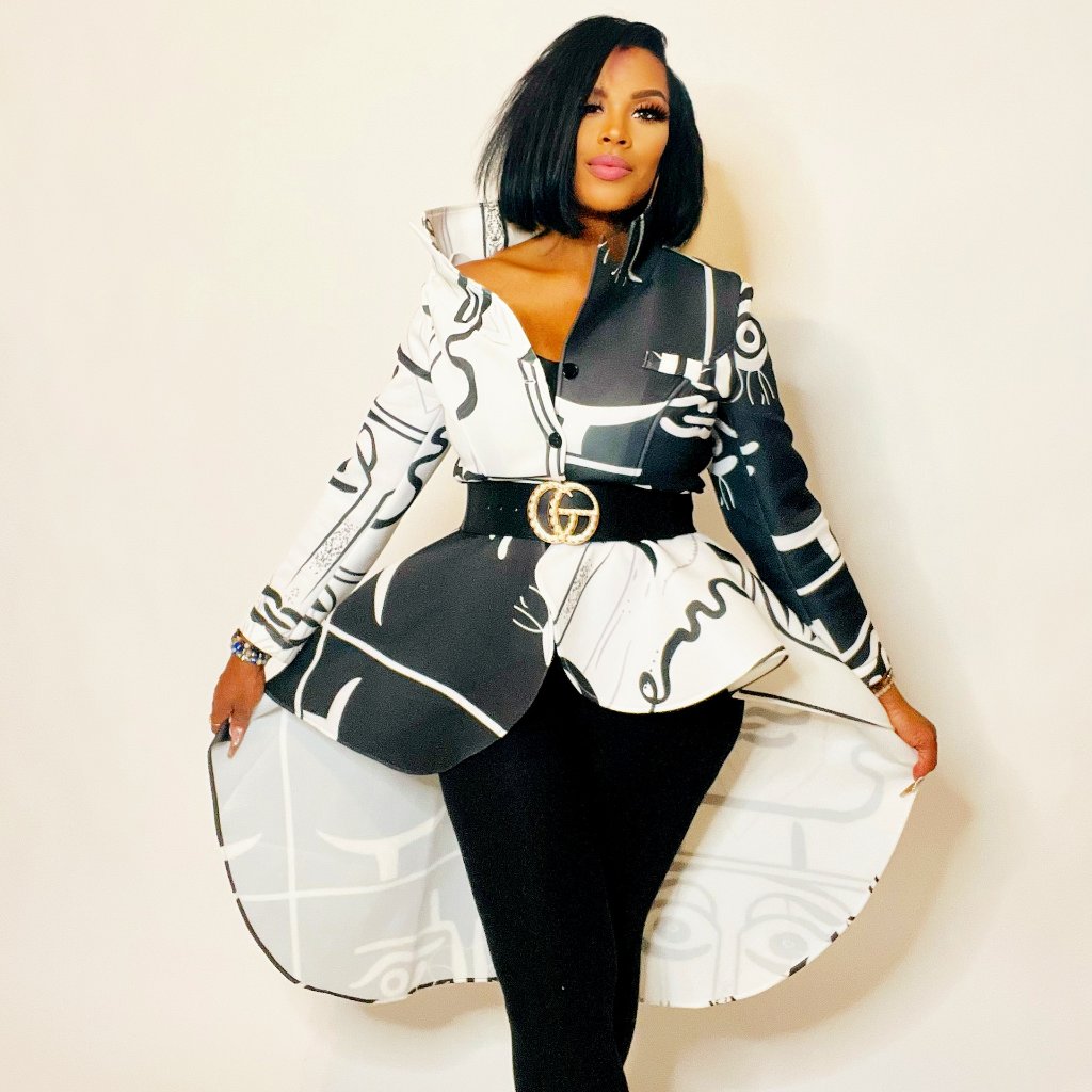Unbalanced Graffiti Jacket W Belt